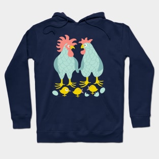 FAMILY FARM Cute Chicken Love Togetherness with Baby Chicks - UnBlink Studio by Jackie Tahara Hoodie